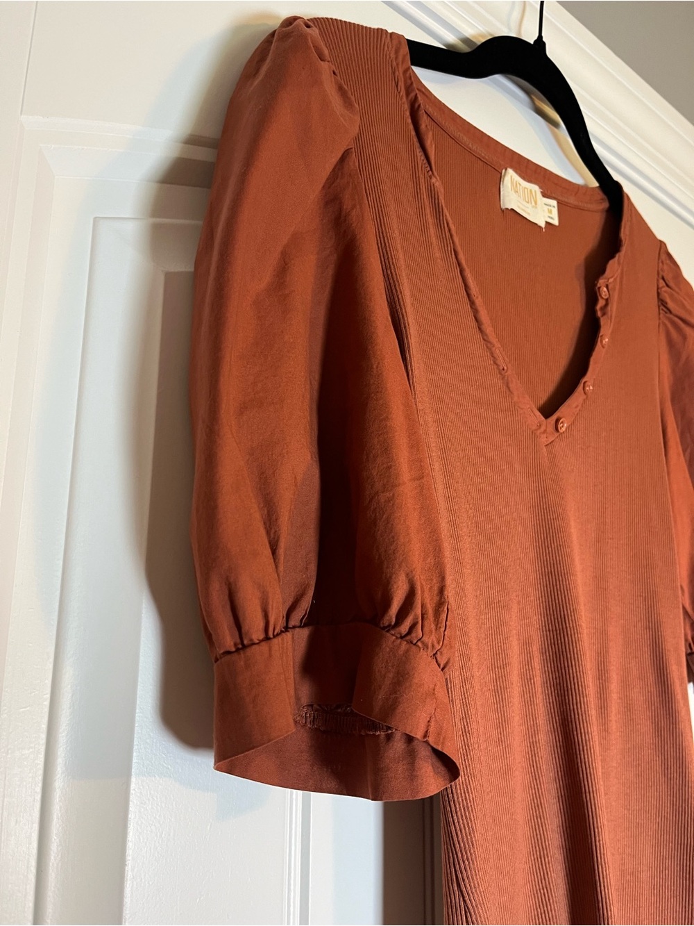 Nation LTD Natalie Combo Tee Size Medium Terra Cotta Orange - Picture 4 of 9